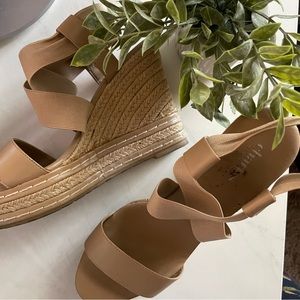 Charles by Charles David nude espadrille wedge sandals size 8